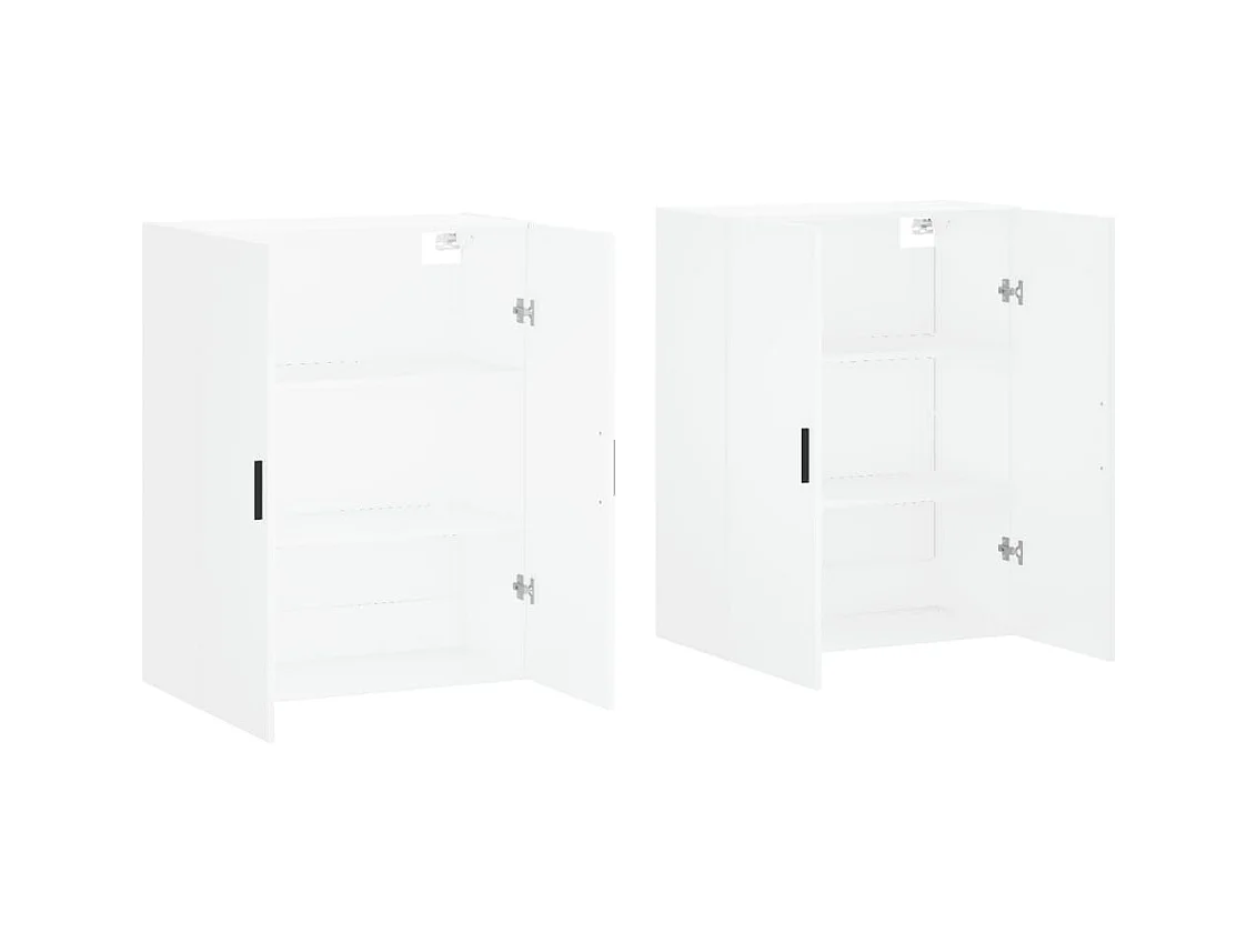 Armoires murales 2 pcs blanc 69,5x34x90 cm