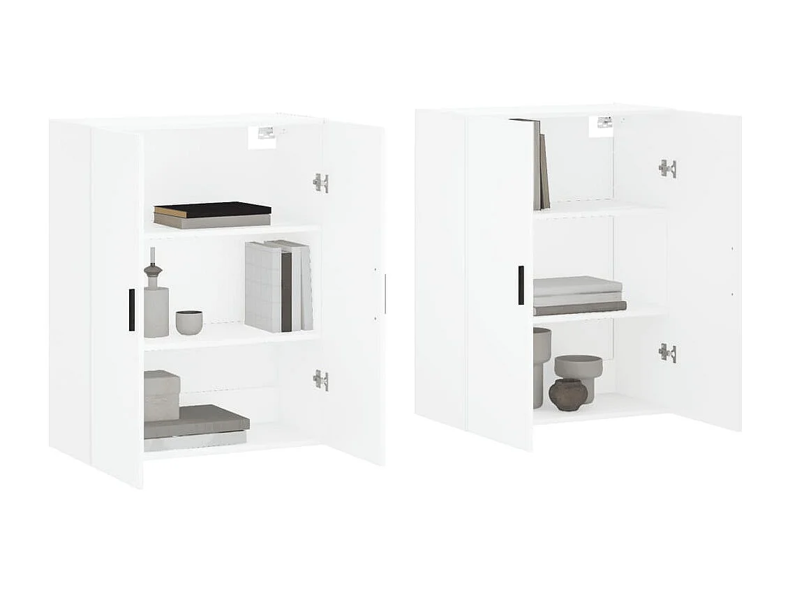 Armoires murales 2 pcs blanc 69,5x34x90 cm