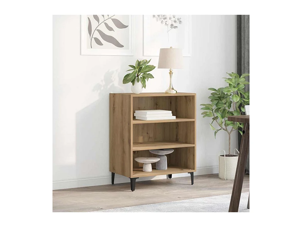 Buffet chêne artisanal 57x35x70 cm bois d'ingénierie