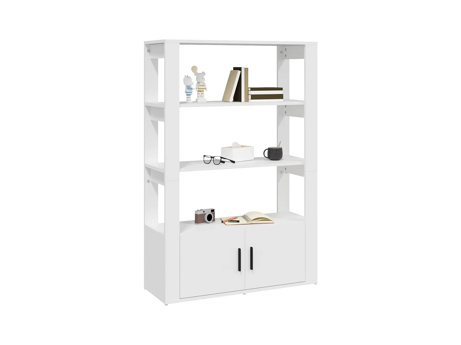 Buffet Blanc 80x30x119,5 cm Bois d'ingénierie