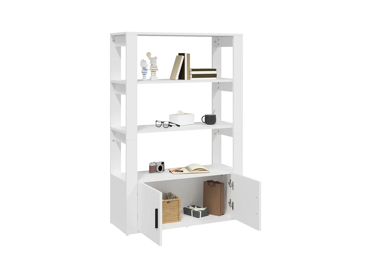 Buffet Blanc 80x30x119,5 cm Bois d'ingénierie