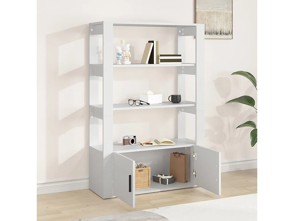 Buffet Blanc 80x30x119,5 cm Bois d'ingénierie