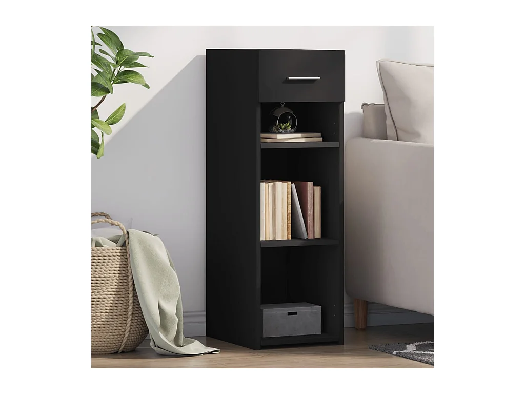 Buffet noir 30x42,5x93 cm bois d'ingénierie