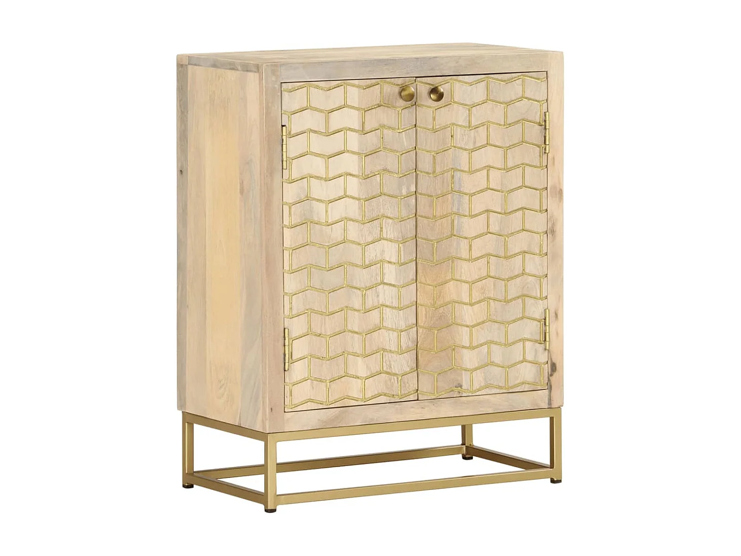 Sideboard mit 2 Türen 55x30x70 cm massives Mangoholz