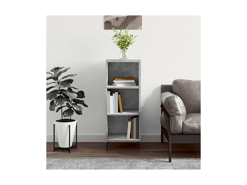 Credenza grigio cemento 34,5x32,5x90 cm in legno ingegnerizzato
