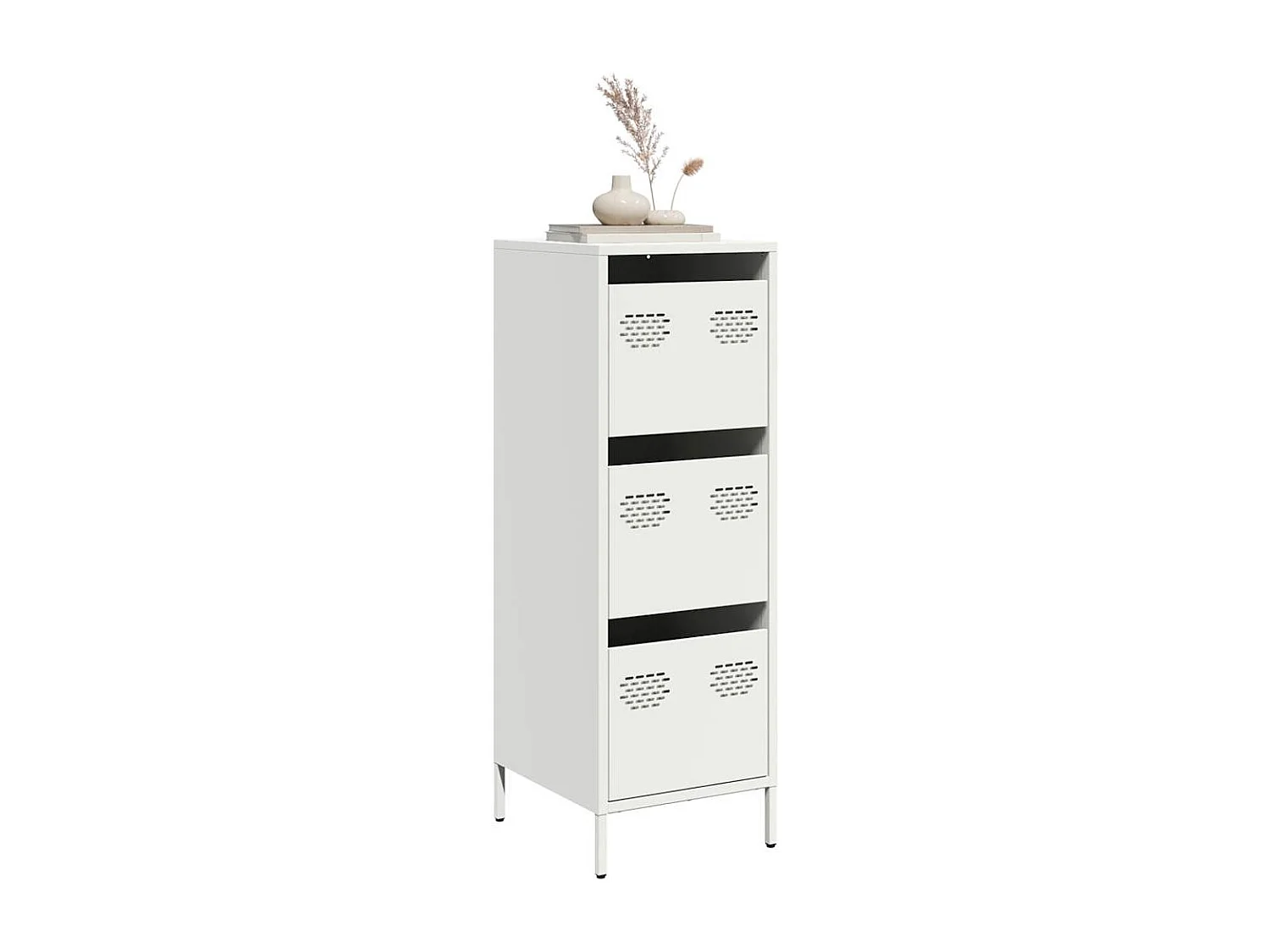Buffet haut blanc 39x35x103,5 cm acier