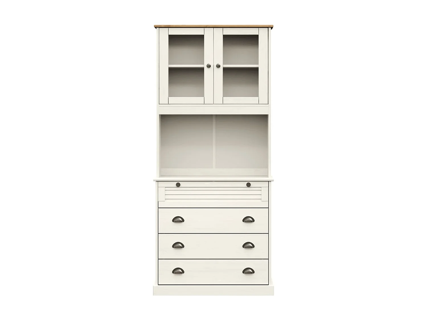 Buffet haut VIGO blanc 80x40x176 cm bois massif de pin