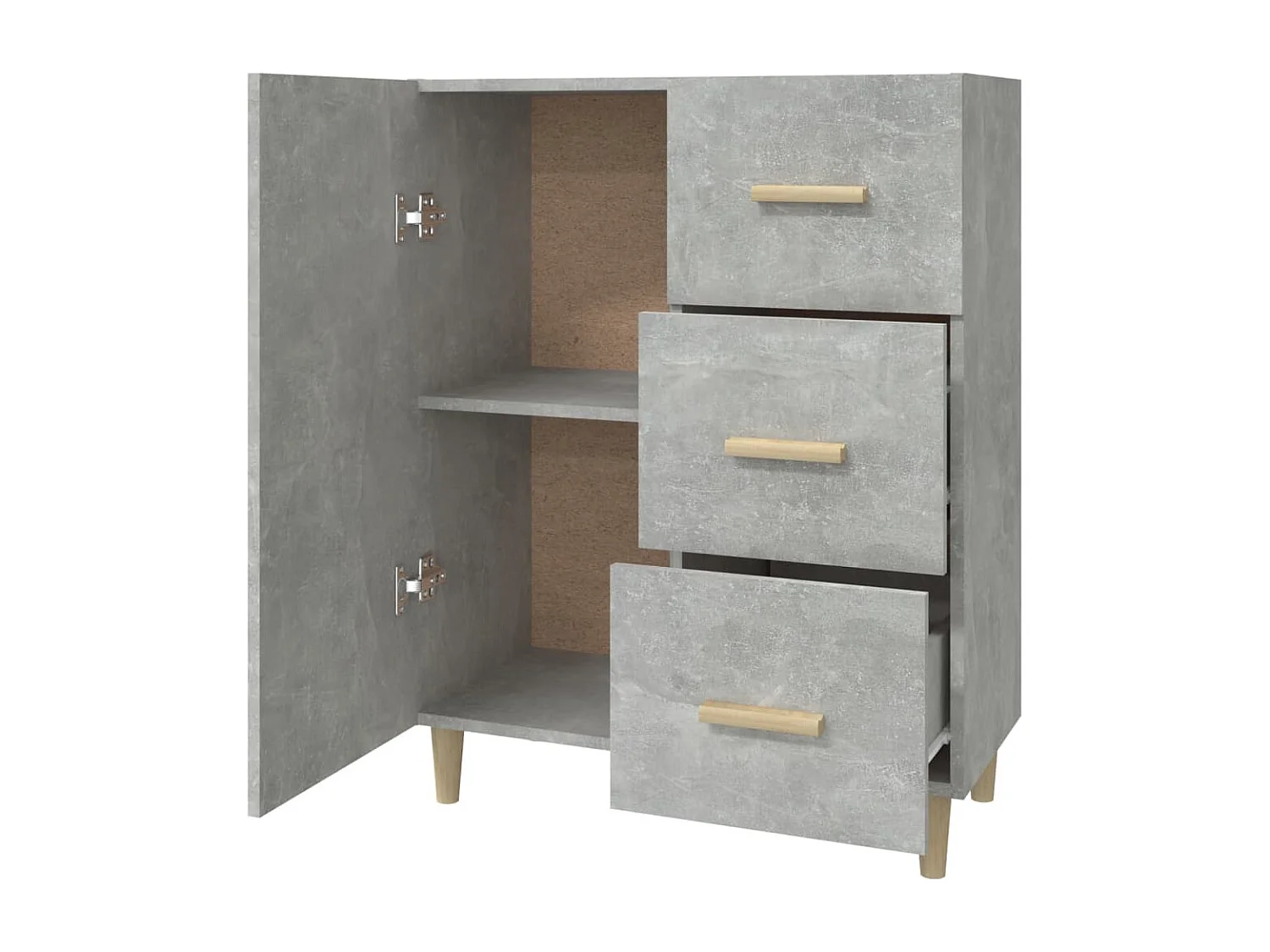 Credenza grigio cemento 69,5x34x90 cm in legno ingegnerizzato