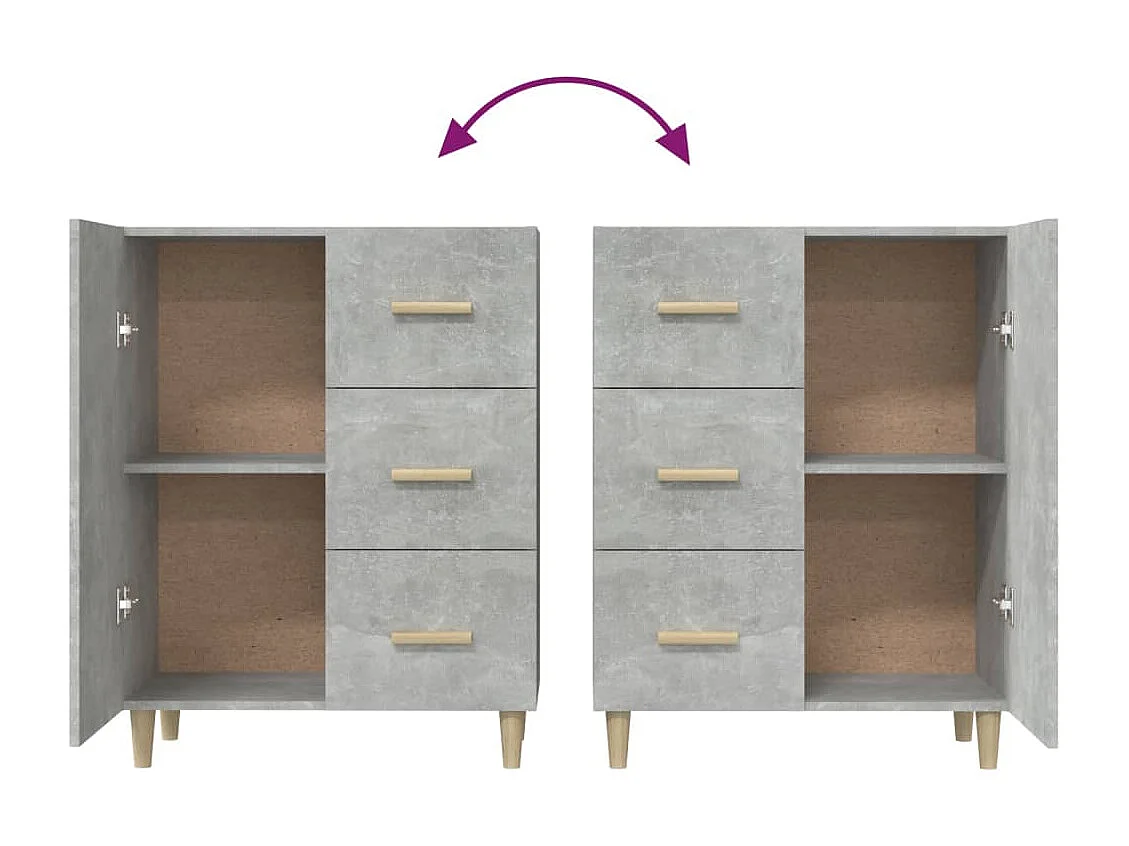 Credenza grigio cemento 69,5x34x90 cm in legno ingegnerizzato