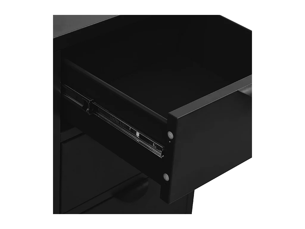 Buffet Noir 75x35x70 cm Acier et verre trempé