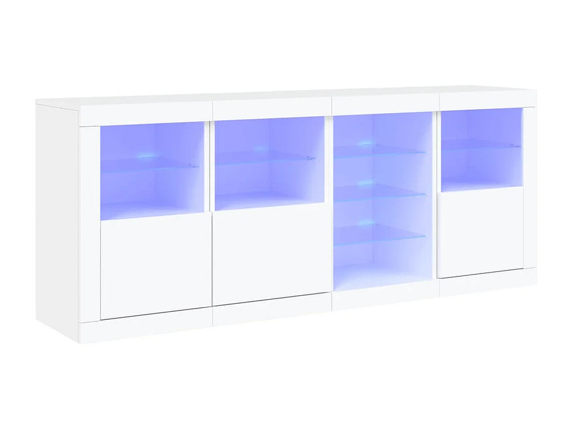 Buffet avec lumières LED blanc 164x37x67 cm