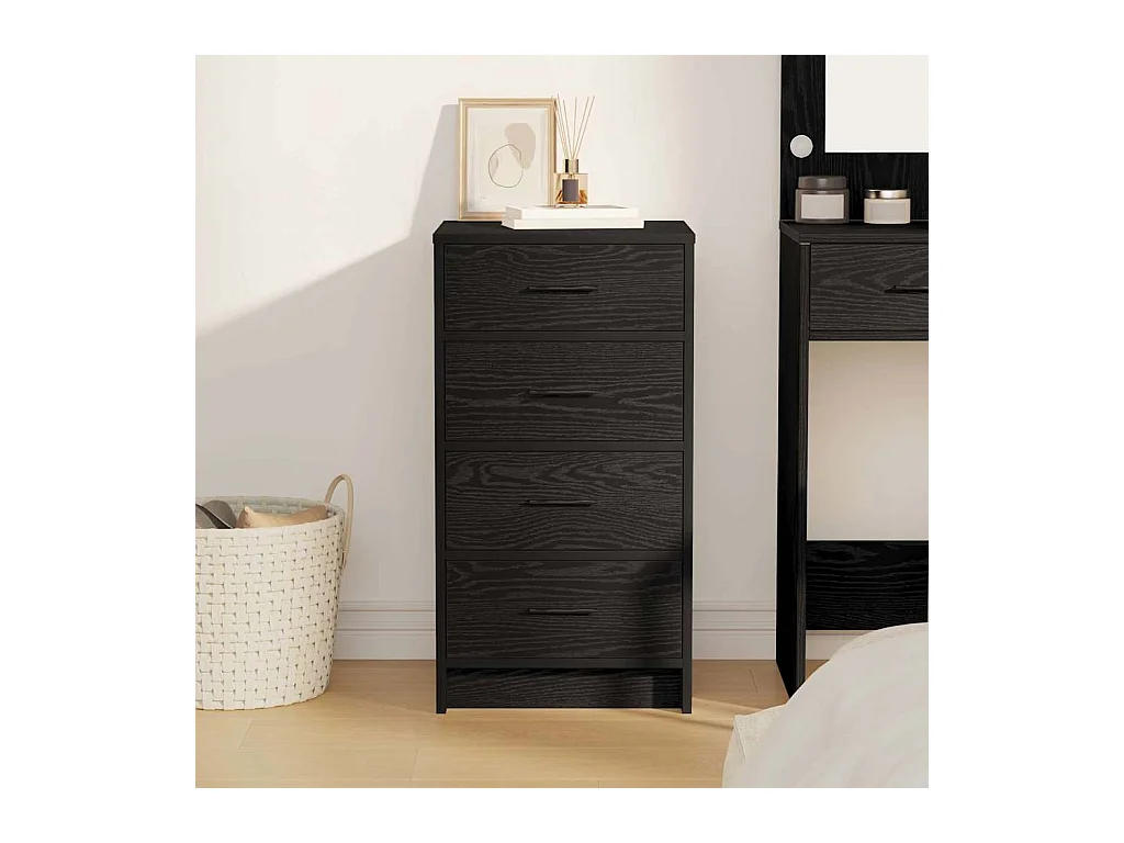 Buffet Chêne Noir 40x41x75 cm Bois d'ingénierie