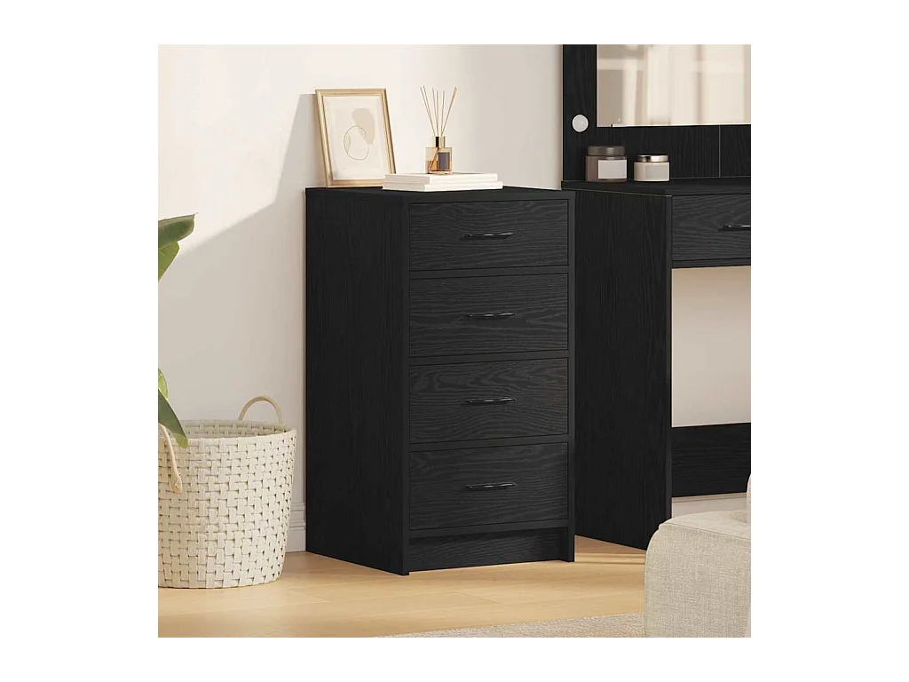 Buffet Chêne Noir 40x41x75 cm Bois d'ingénierie
