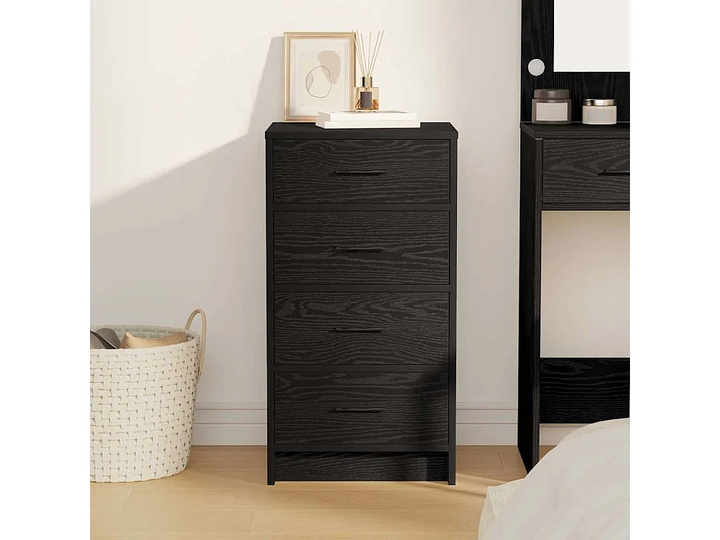 Buffet Chêne Noir 40x41x75 cm Bois d'ingénierie