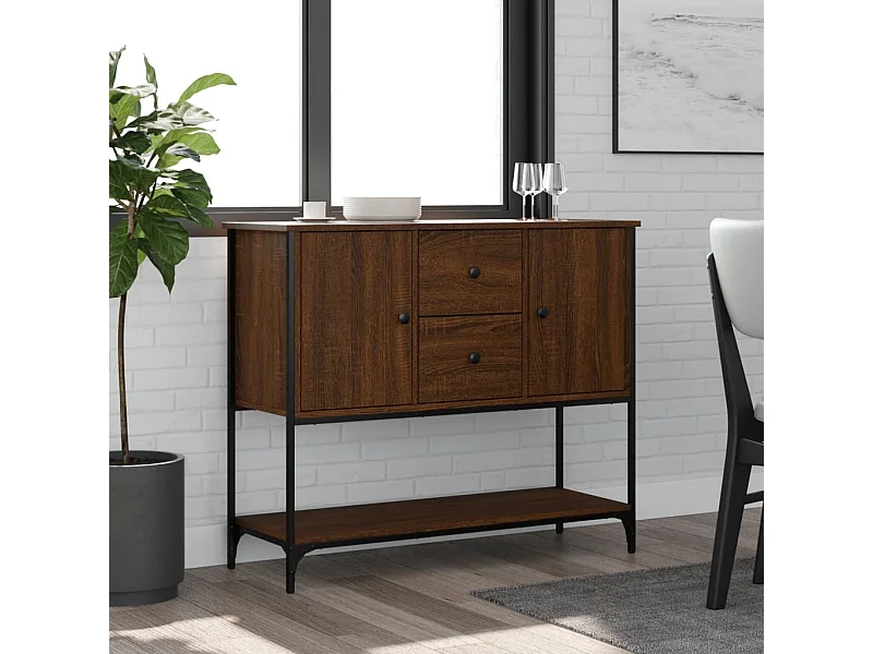 Buffet chêne marron 100x36x85 cm bois d'ingénierie