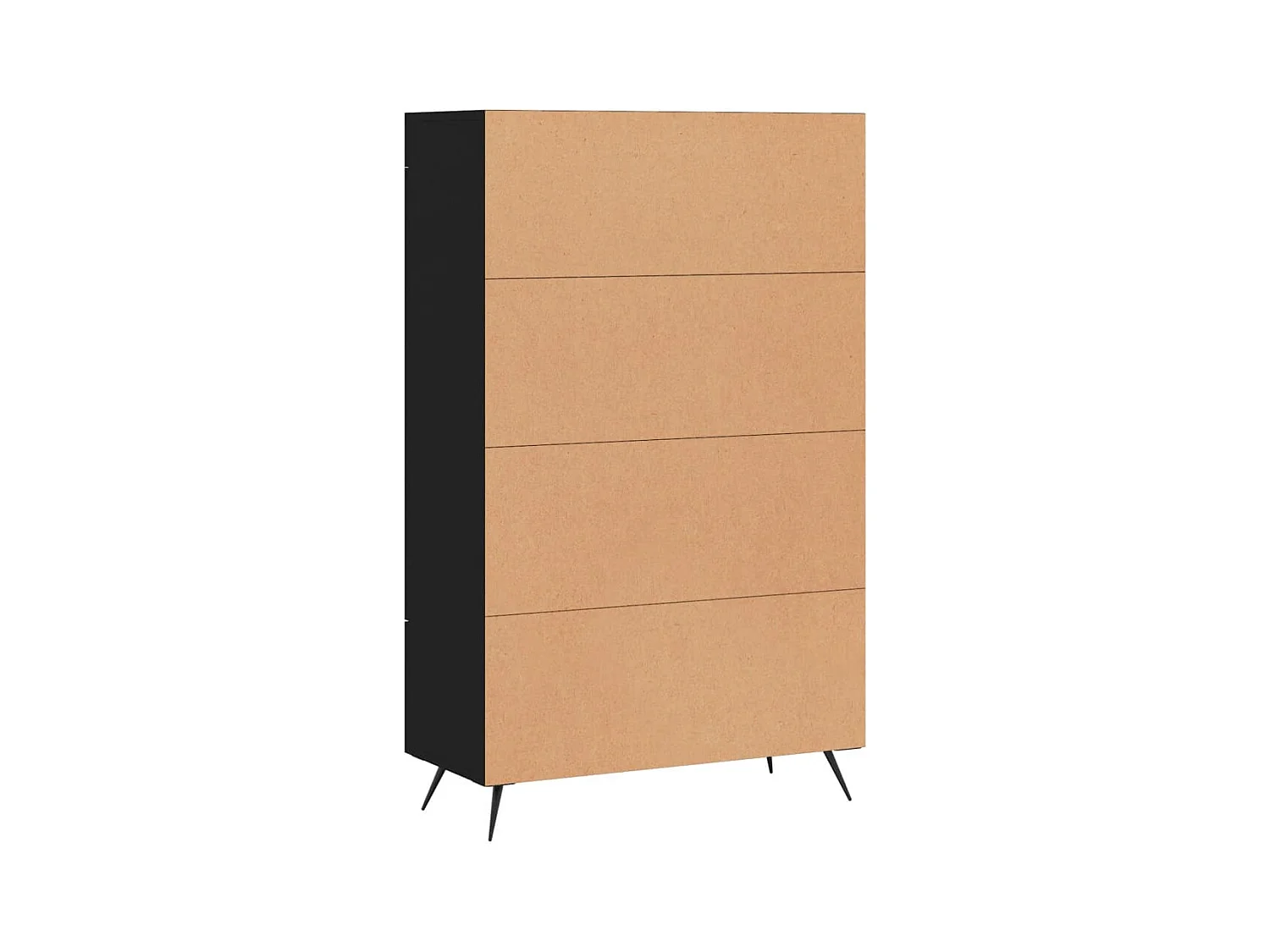 Zwarte hoge dressoir 69,5x31x115 cm bewerkt hout