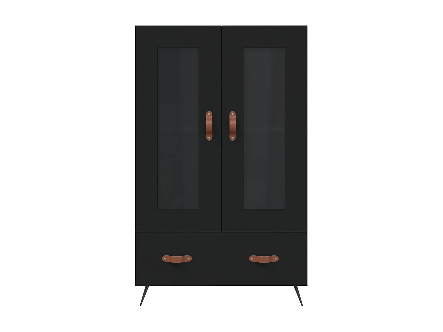 Aparador alto negro 69,5x31x115 cm madera contrachapada