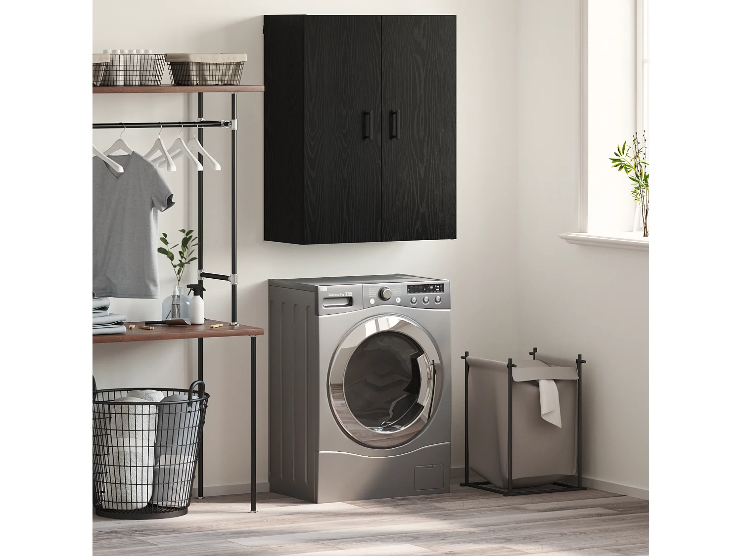 Meuble mural Chêne noir 69,5 x 34 x 90 cm Bois d'ingénierie