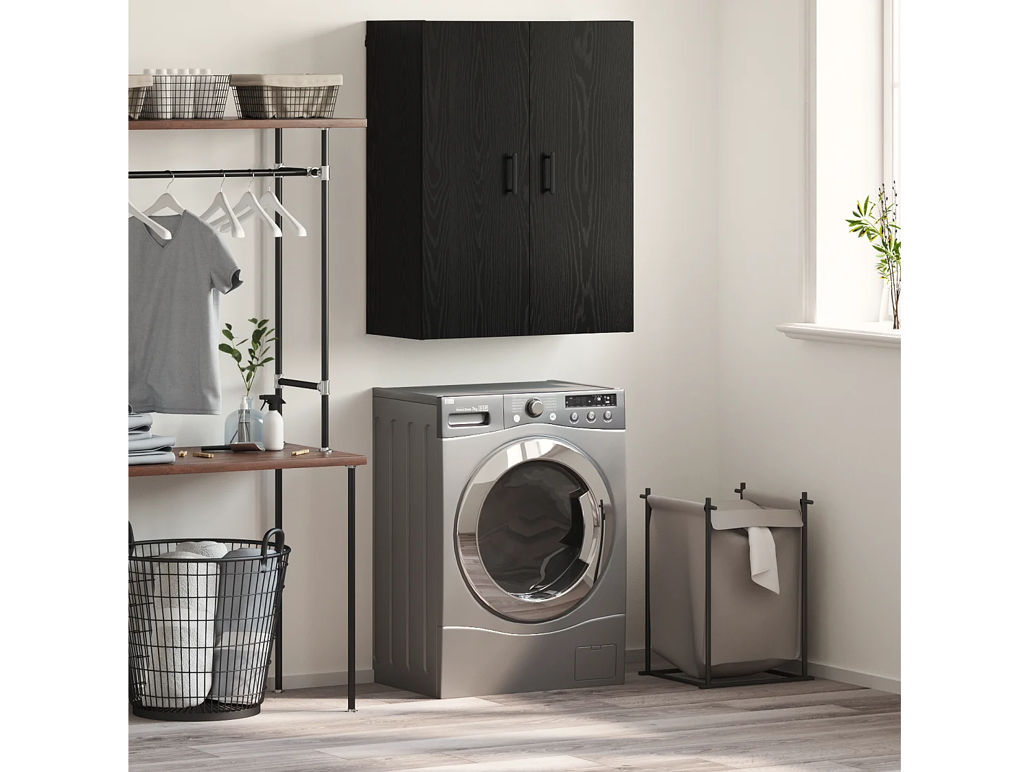 Meuble mural Chêne noir 69,5 x 34 x 90 cm Bois d'ingénierie