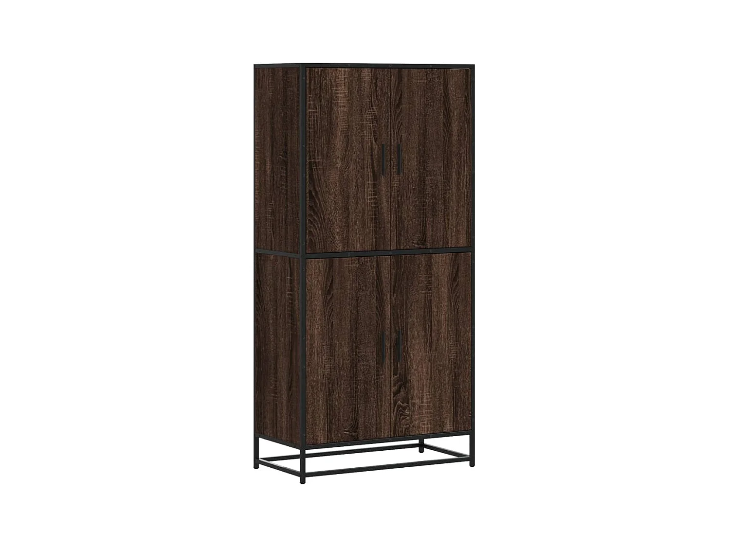 Buffet haut chêne marron 68x35x139 cm bois d'ingénierie