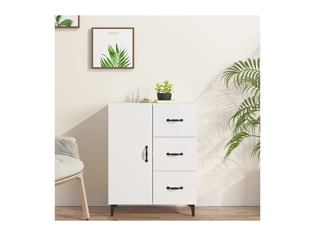 Buffet blanc 69,5x34x90 cm bois d'ingénierie