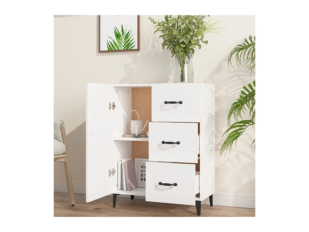 Buffet blanc 69,5x34x90 cm bois d'ingénierie