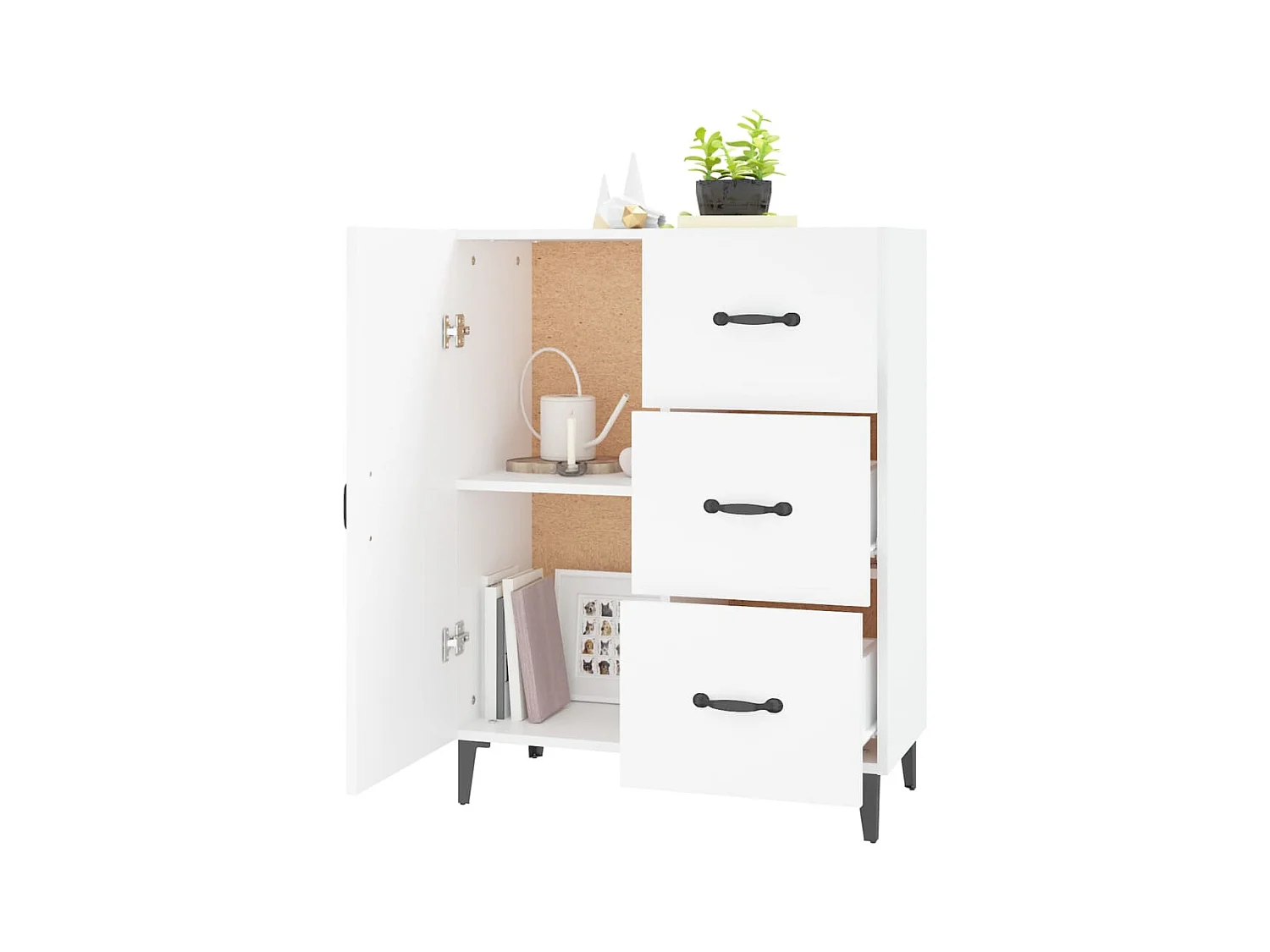 Buffet blanc 69,5x34x90 cm bois d'ingénierie