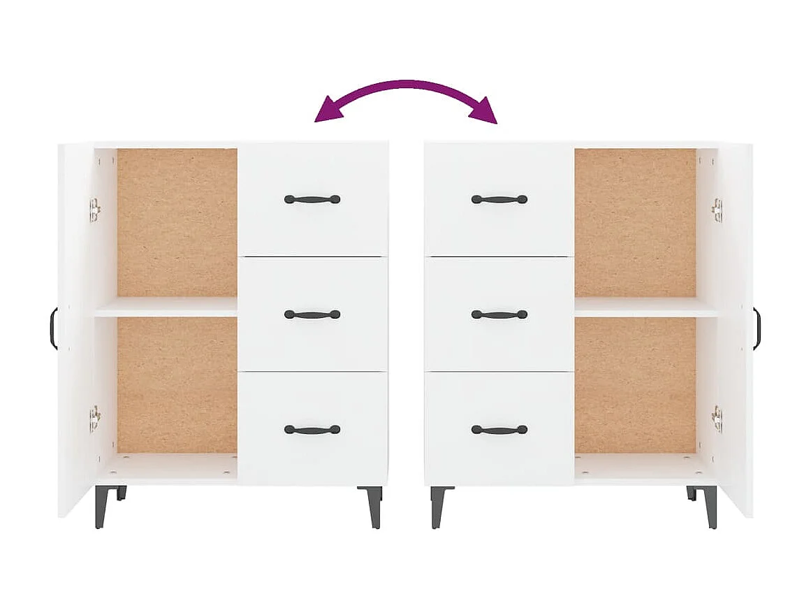 Buffet blanc 69,5x34x90 cm bois d'ingénierie