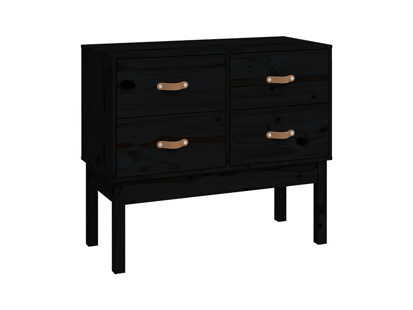 Armoire console Noir 90x40x78 cm Bois de pin solide