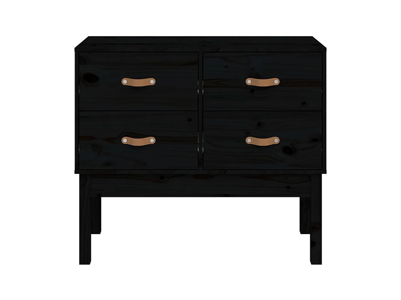 Armoire console Noir 90x40x78 cm Bois de pin solide