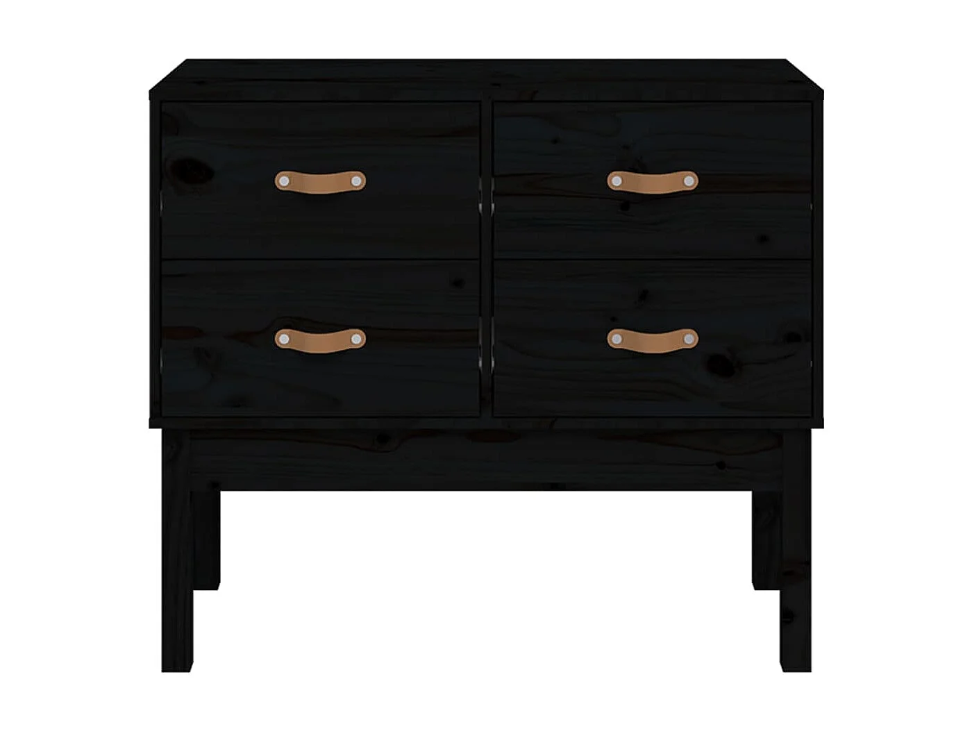 Armoire console Noir 90x40x78 cm Bois de pin solide
