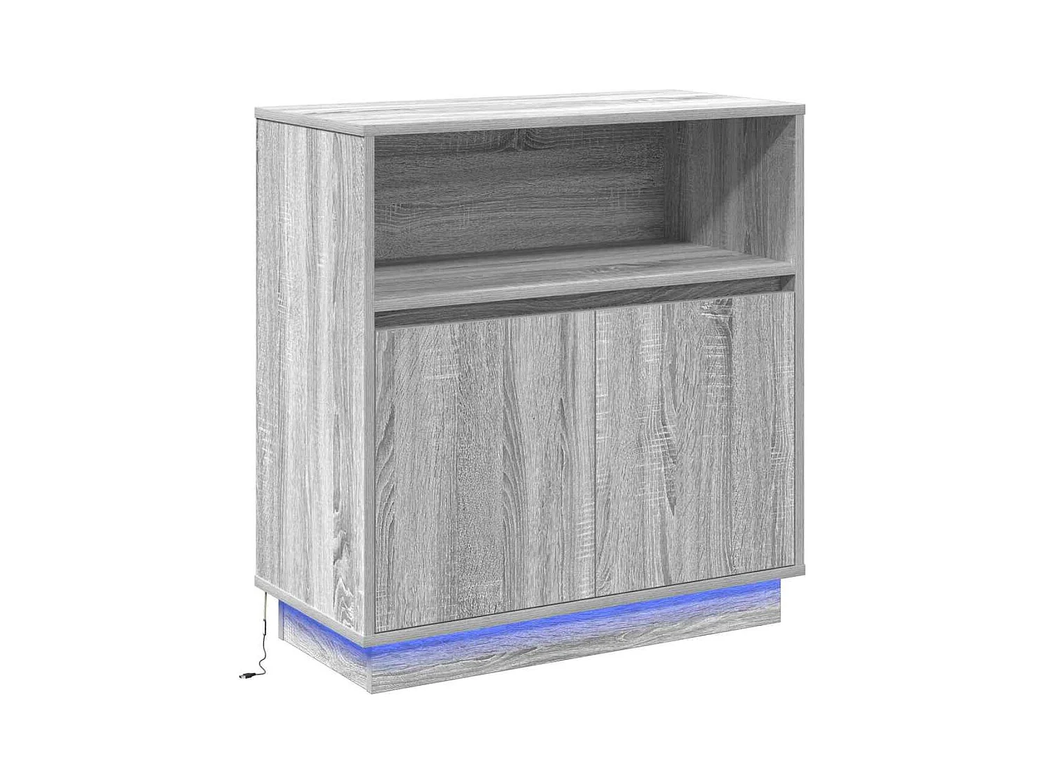 Buffet avec LED Gris Sonoma 71x34,5x75 cm en bois d'ingénierie