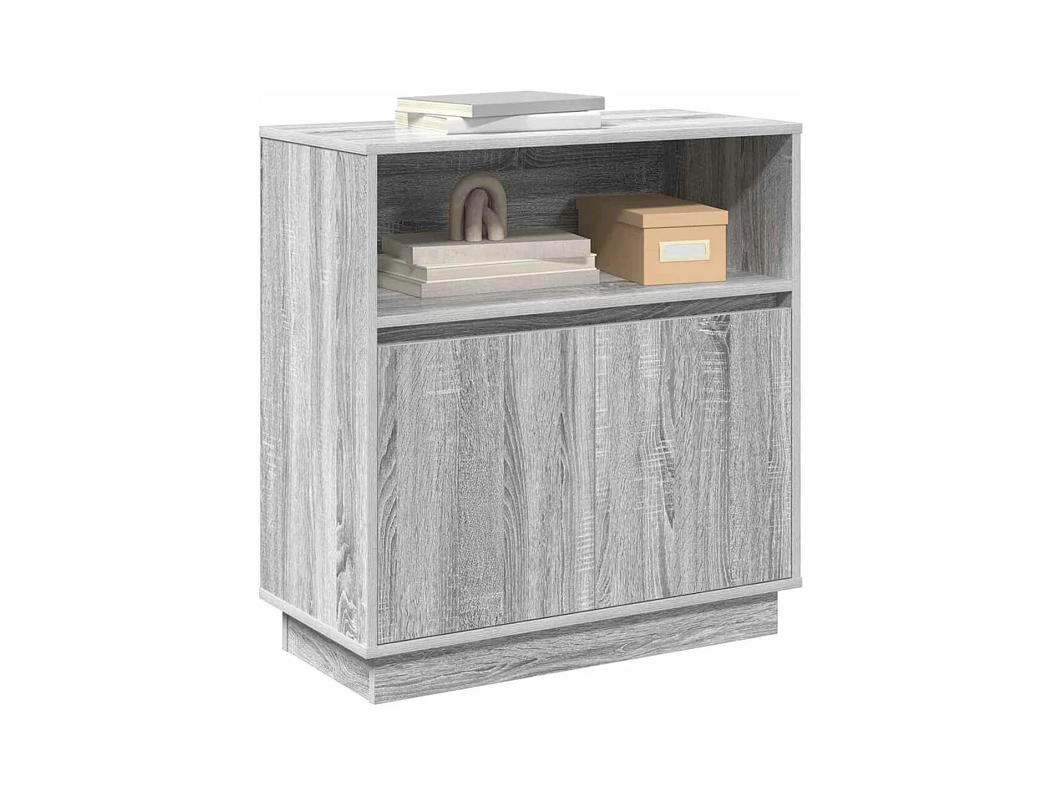 Buffet avec LED Gris Sonoma 71x34,5x75 cm en bois d'ingénierie