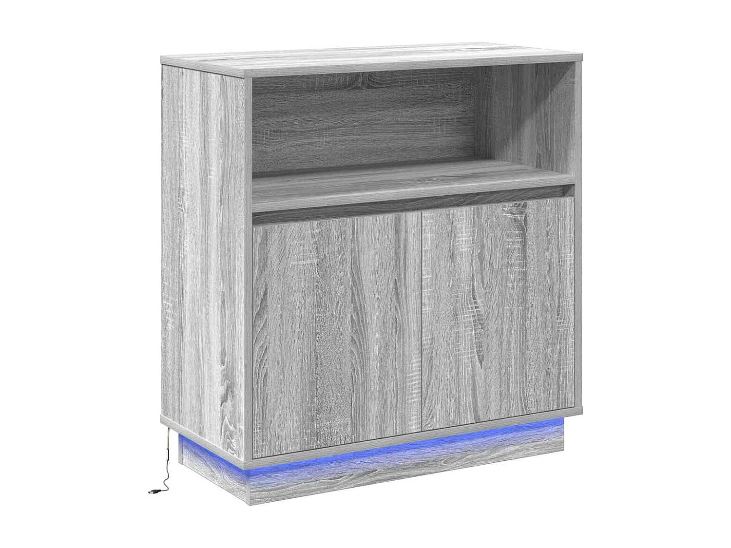 Buffet avec LED Gris Sonoma 71x34,5x75 cm en bois d'ingénierie