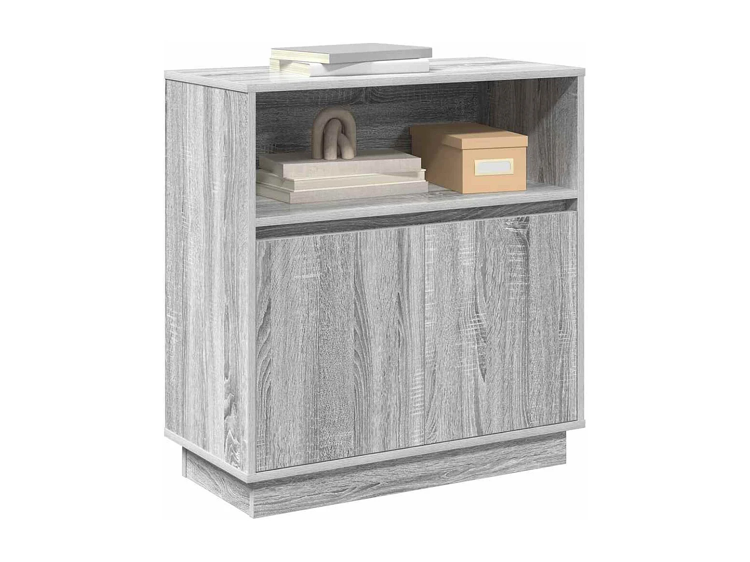 Buffet avec LED Gris Sonoma 71x34,5x75 cm en bois d'ingénierie