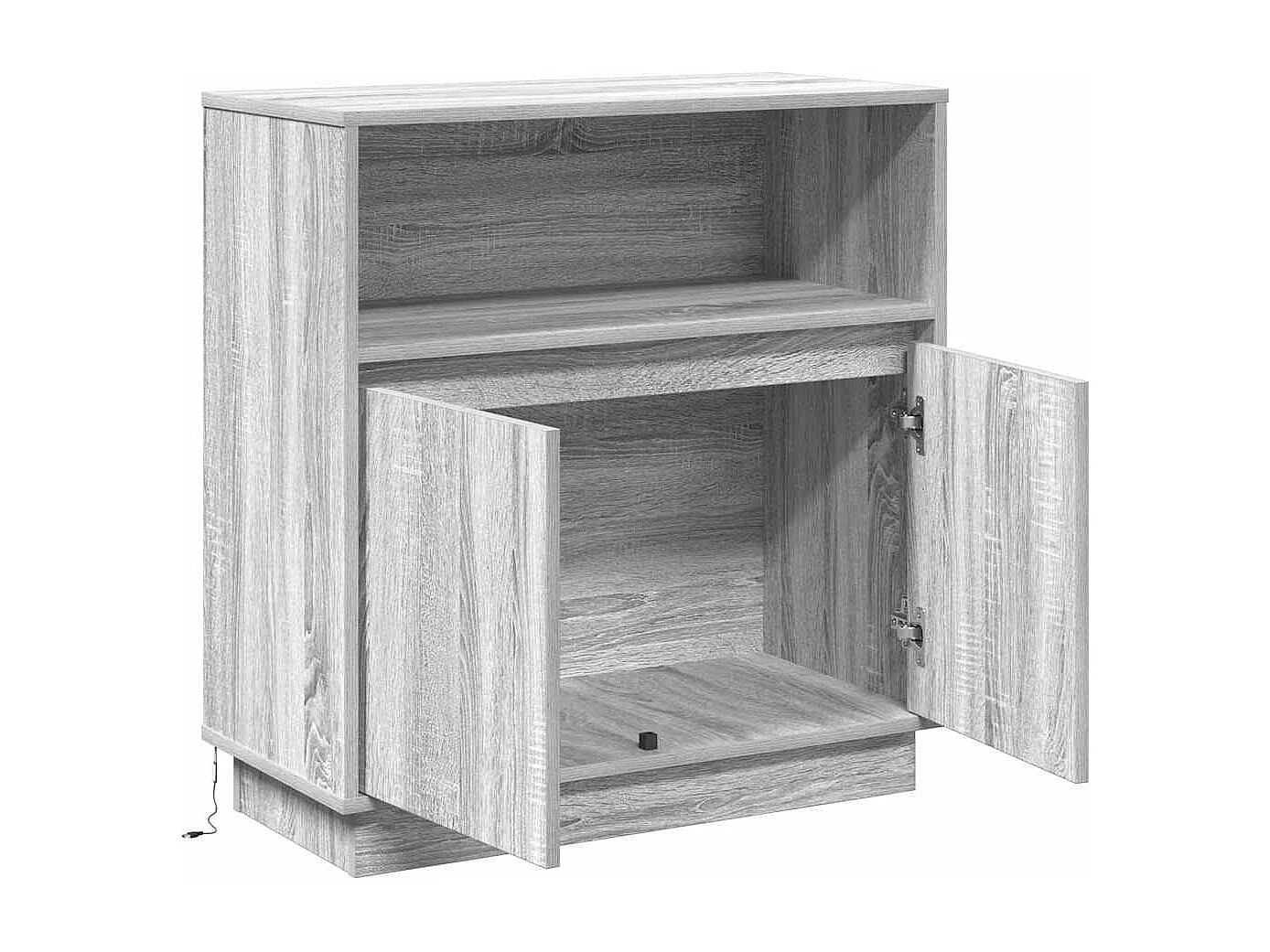 Buffet avec LED Gris Sonoma 71x34,5x75 cm en bois d'ingénierie