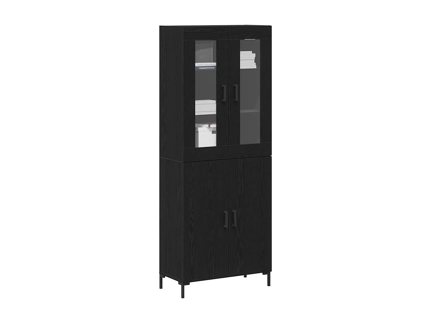 Buffet avec armoire murale en chêne noir en bois aggloméré