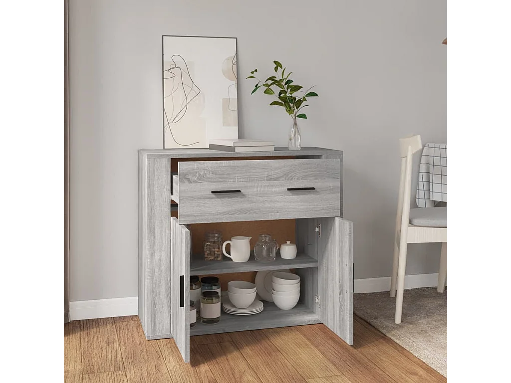 Sonoma dressoir grijs 80x33x70 cm Technisch hout