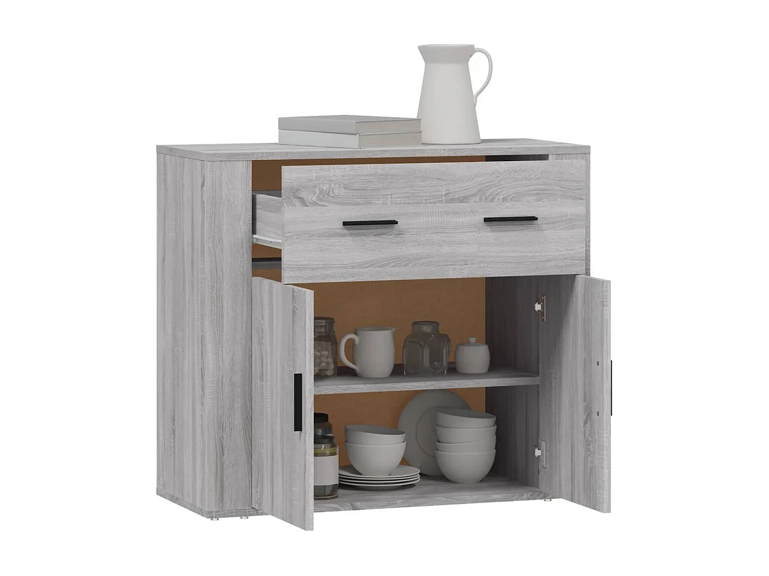 Sonoma dressoir grijs 80x33x70 cm Technisch hout