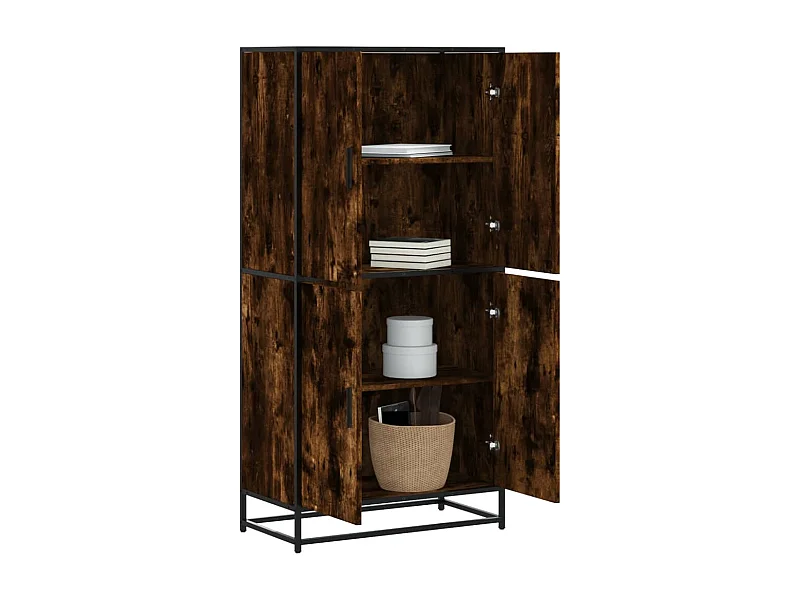 Credenza alta rovere affumicato 68x35x139 cm legno ingegnerizzato