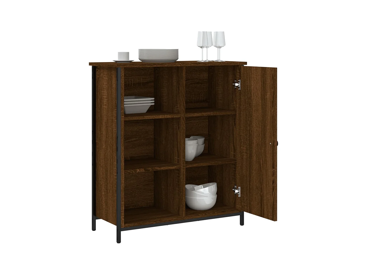 Buffet chêne marron 70x30x80 cm bois d'ingénierie