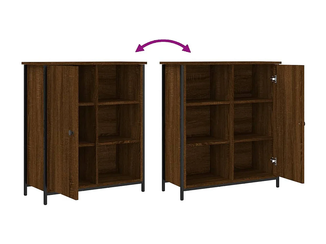 Buffet chêne marron 70x30x80 cm bois d'ingénierie