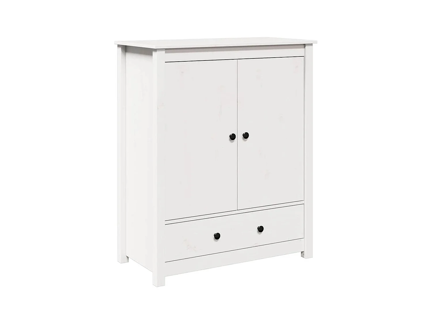 Buffet Blanc 83x41,5x100 cm Bois massif de pin