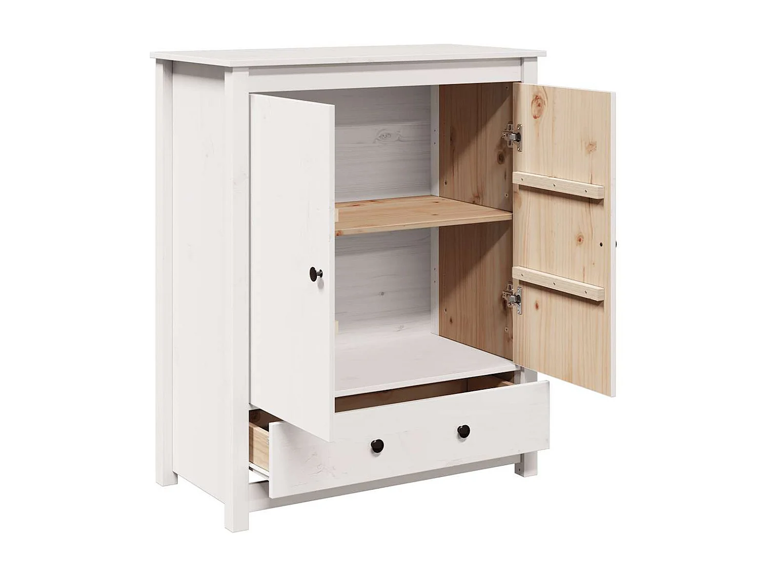Buffet Blanc 83x41,5x100 cm Bois massif de pin