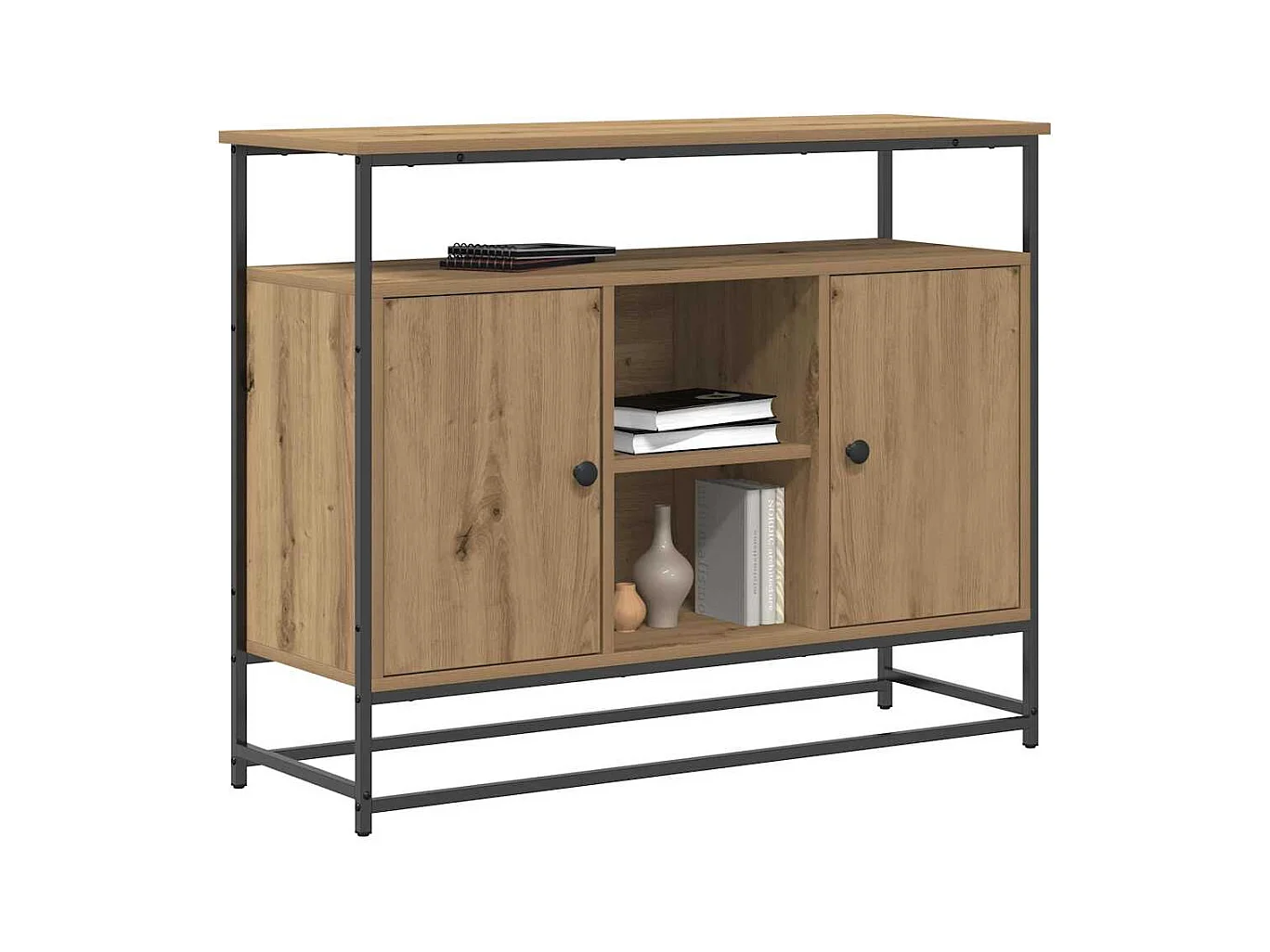 Buffet Artisan Chêne 100x35x80 cm Bois composite et Acier