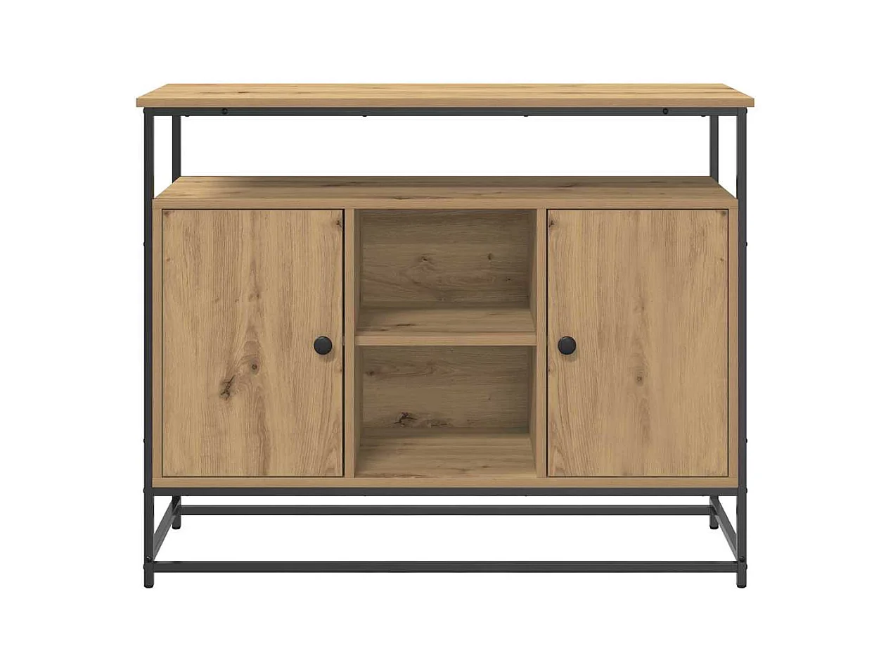 Buffet Artisan Chêne 100x35x80 cm Bois composite et Acier