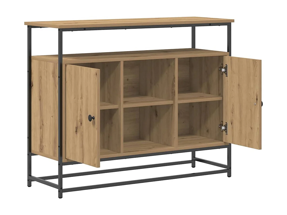 Buffet Artisan Chêne 100x35x80 cm Bois composite et Acier