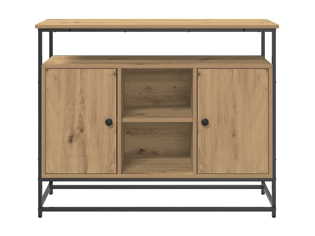 Buffet Artisan Chêne 100x35x80 cm Bois composite et Acier