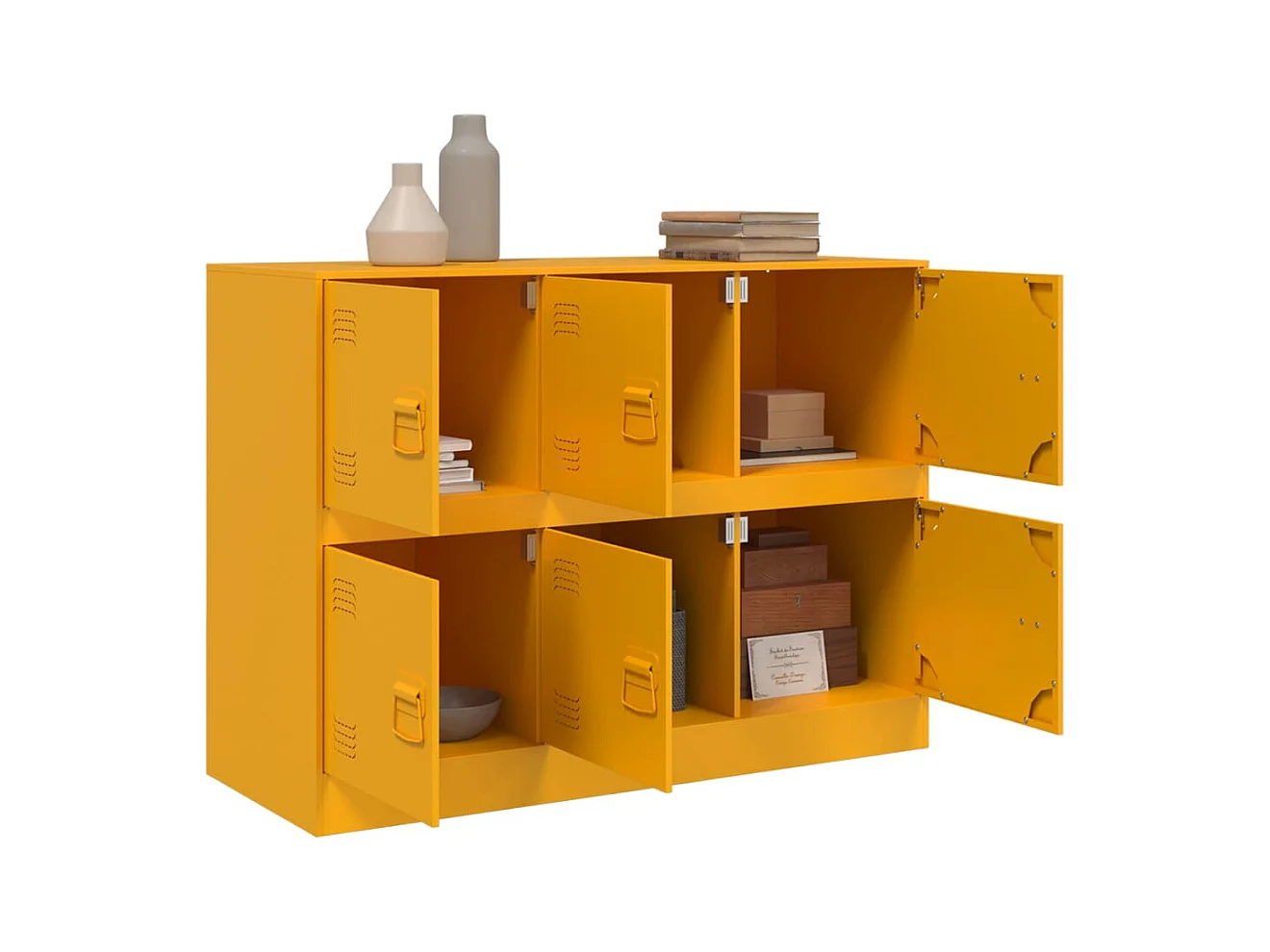 Buffet jaune moutarde 99x39x73 cm acier