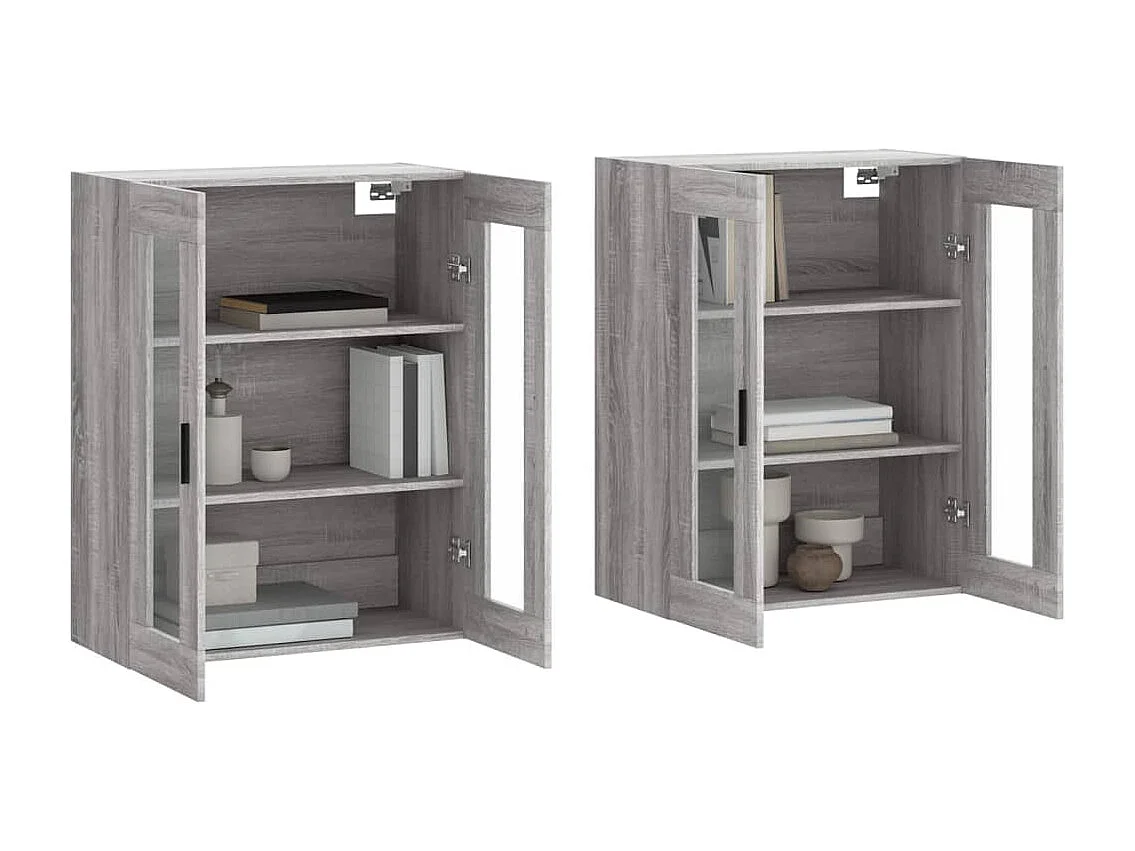 Armoires murales 2 pcs sonoma gris bois d'ingénierie